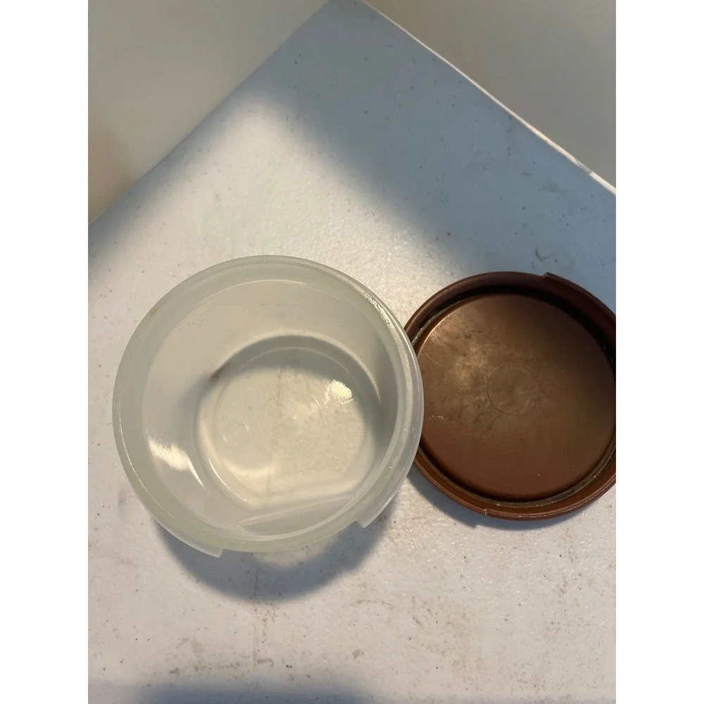 Vintage Tupperware 1605-5 Snack Cup with Brown Seal Lid Translucent Round
